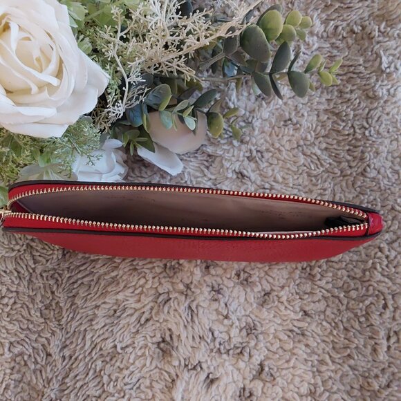 KATE SPADE NEW YORK Leila Medium L-Zip Wristlet Candied Cherry or Spotlight Red - Picture 7 of 8